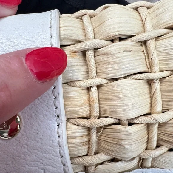 Kate Spade Rattan Clutch striped interior fabric lining - Picture 14 of 14